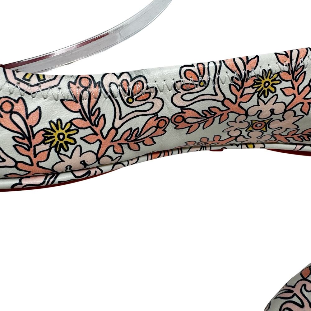 Tory Burch Minnie Travel Ballet Flats Snakeskin Print Leather Logo Shoes 8 - Picture 4 of 7